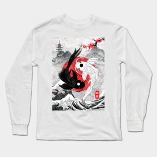 Japanese Koi Fish yingyang Long Sleeve T-Shirt